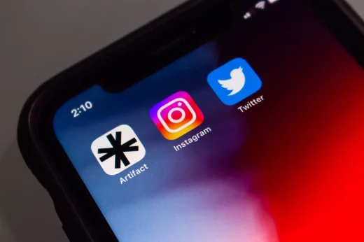 Artifact icon with Instagram and Twitter icons seen in iPhone