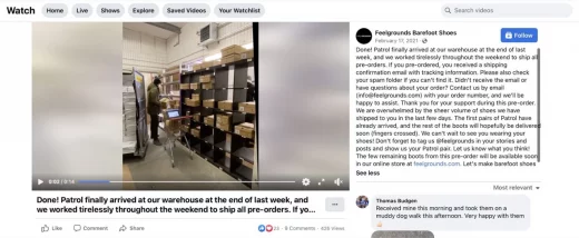 Screenshot from Facebook, a man in a shop