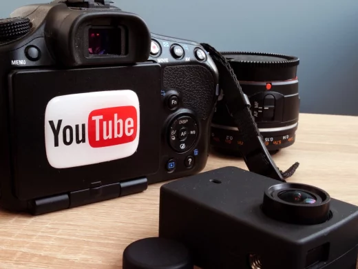 YouTube logo on a digital camera