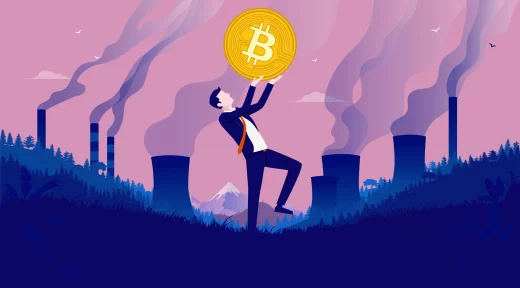 Man holding bitcoin