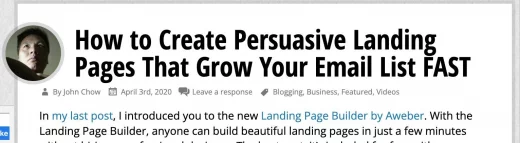 Article preview of how to create good landing pages