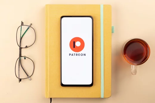 Patreon logo on phone screen