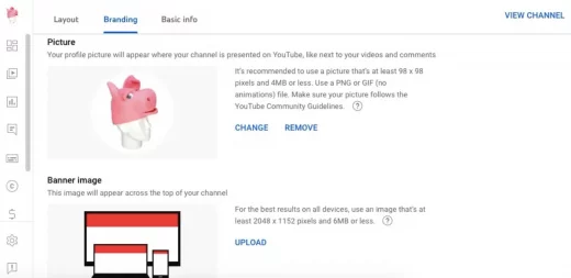 YouTube chanel branding